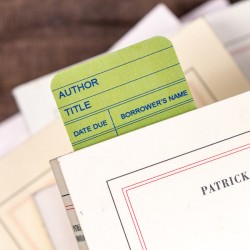 MARQUE-PAGE carte de bibliothèque en bois d’érable Vert