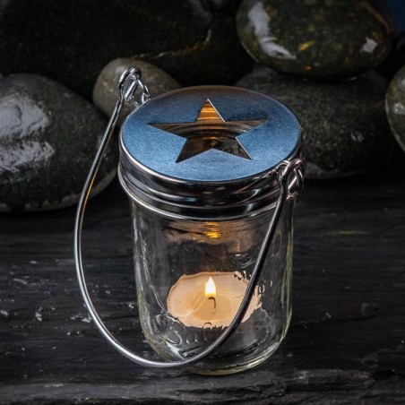 Mason Jar Ball 8oz star candle holder
