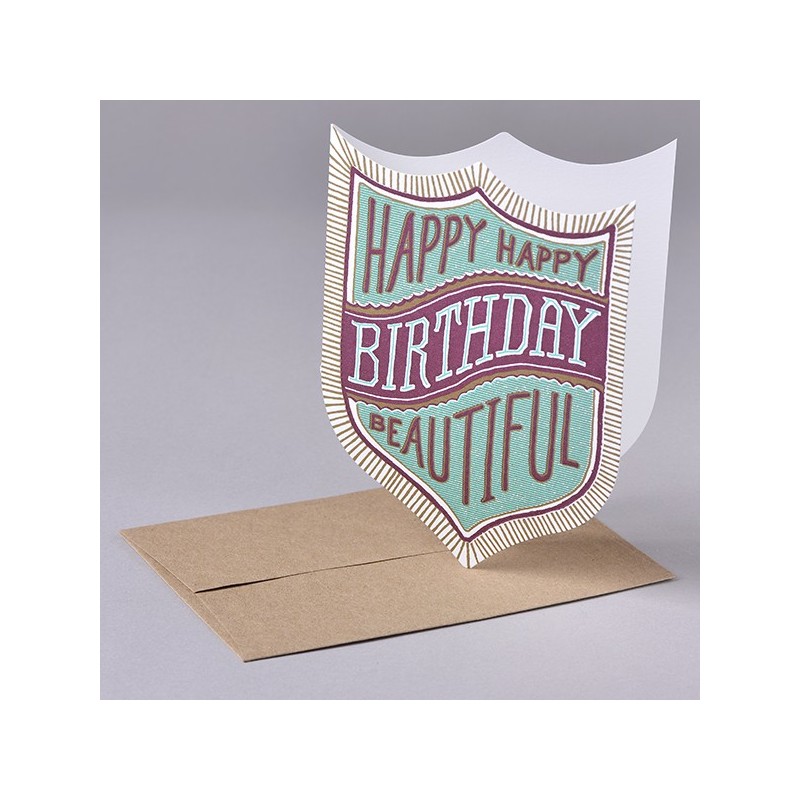 HAPPY BIRTHDAY BEAUTIFUL badge card 