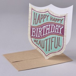 HAPPY BIRTHDAY BEAUTIFUL badge card 