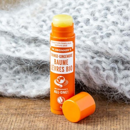 Baume lèvres bio Orange Gingembre  - Dr. Bronner's - Made in USA