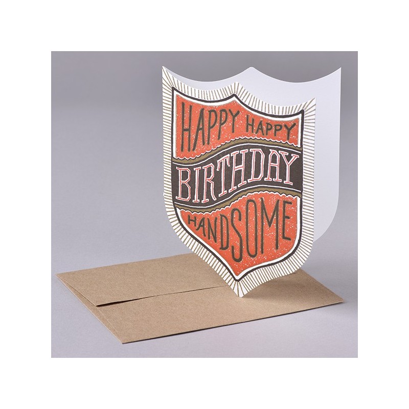 HAPPY BIRTHDAY BEAUTIFUL badge card  made in USA