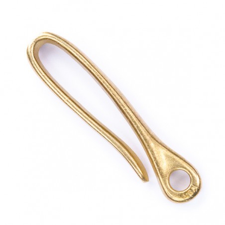 Hotop 3 Pack Solid Brass U Key Loop Hook Pocket Clip, Brass Key