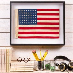 Framed 48 star American flag.