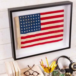 Framed 48 star American flag.