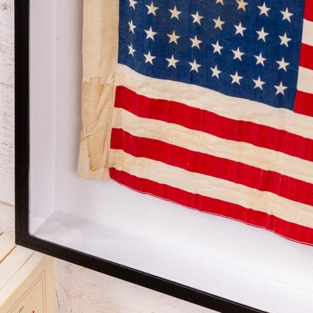 Framed 48 star American flag.